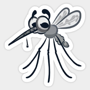 Cute Mosquito Drawing Sticker